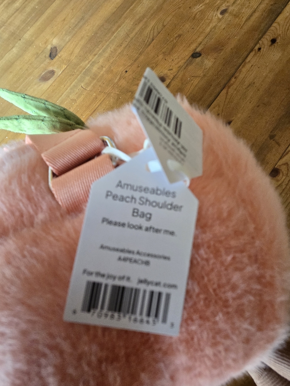 Jellycat Amuseables Peach Shoulder Bag 44" Strap 7.1x6.3x5.9" BNWT Authentic - Picture 9 of 9